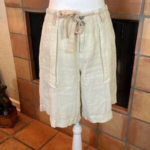 Pilcro Cream Linen Blend Beach Shorts, size 32